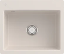 Villeroy & Boch Subway 60 S flat flächenbündig Becken mittig mit Ablauffernbedienung crema