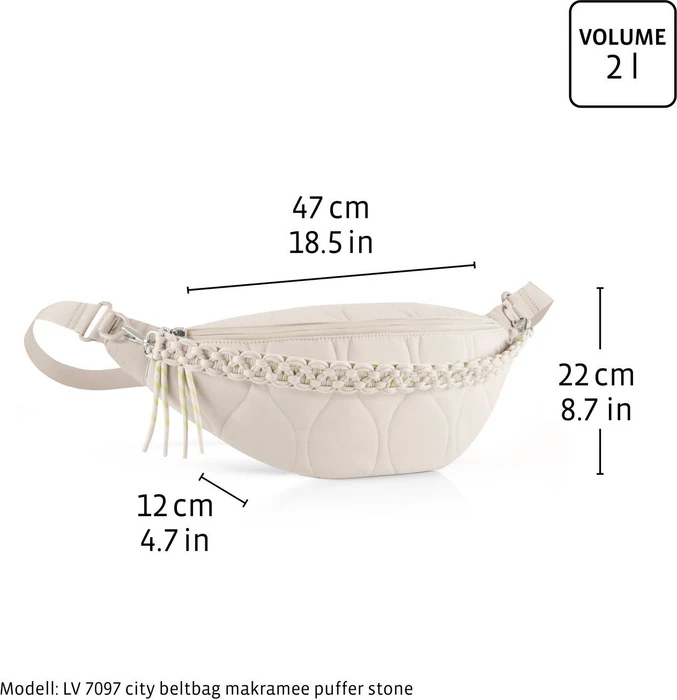 Reisenthel city makramee Bauchtasche puffer stone