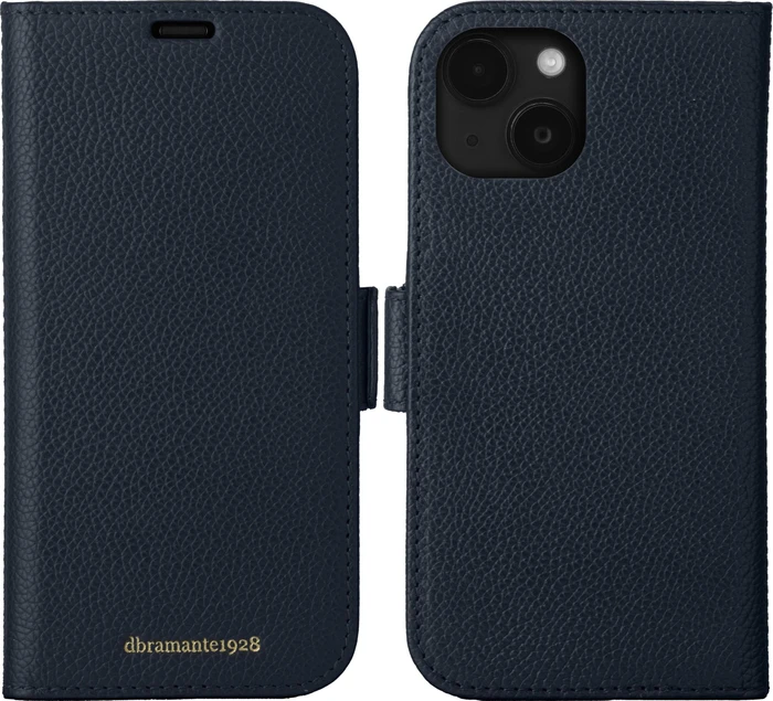 dbramante1928 New York Pebbled für Apple iPhone 15 Pacific Blue