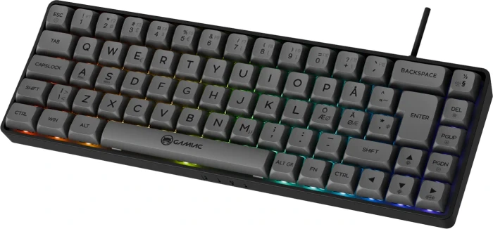 Gamiac TKL69G Gaming Keyboard, schwarz/grau, LEDs RGB, Kailh BLUE, USB, ND