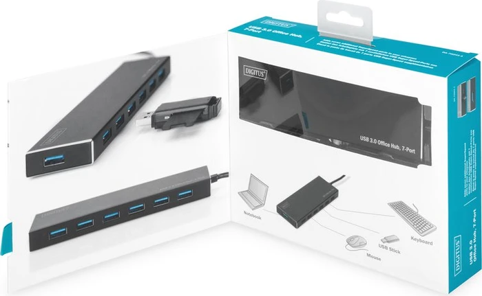Digitus Office Hub, USB-Hub, 7x USB-A 3.0, USB-A 3.0 [Stecker]
