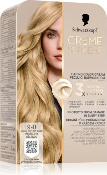 Schwarzkopf Creme Supreme Haarfarbe 9-0 natural very light blond, 60ml