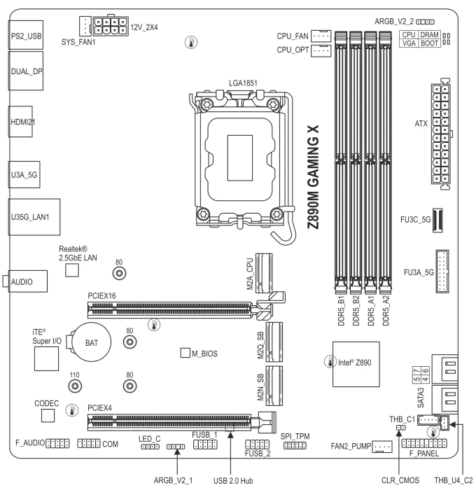 GIGABYTE Z890M Gaming X (Intel 1851)