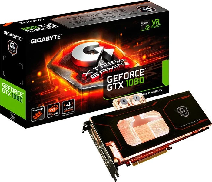 GIGABYTE GeForce GTX 1080 Xtreme Gaming Waterforce WB 8G, 8GB GDDR5X, DVI, HDMI, 3x DP
