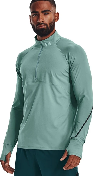 Under Armour Qualifier Run 2.0 Half Zip Laufshirt langarm fresco green/black (Herren)