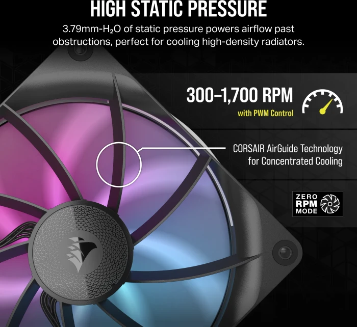 Corsair iCUE LINK RX140 RGB Expansion Kit, schwarz, 140mm