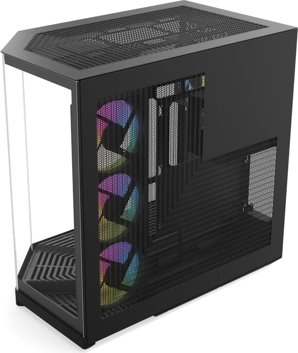 Hyte Y50 Pitch Black, schwarz, Glasfenster