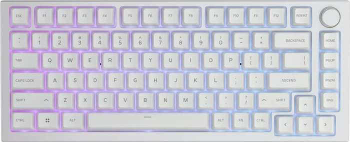 Glorious GMMK Pro 75% Layout Barebone Tastatur, White Ice weiß, ANSI