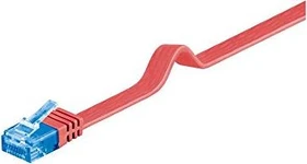 goobay Flach-Patchkabel, Cat6a, U/UTP, RJ-45/RJ-45, 20m, rot
