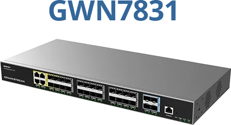 Grandstream GWN7830 Series Aggregation Rackmount Gigabit Managed Switch, 24x SFP, 4x RJ-45, 4x SFP+