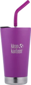 Klean Kanteen Tumbler Deckel und Trinkhalm Isolierbecher 473ml berry bright