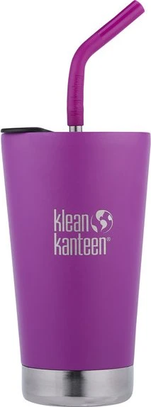 Klean Kanteen Tumbler Deckel und Trinkhalm Isolierbecher 473ml berry bright
