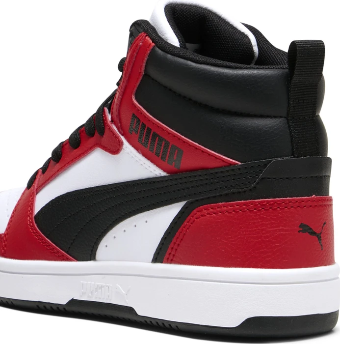 Puma Rebound V6 Mid puma white/puma black/for all time red (Junior)