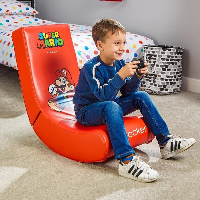 X Rocker Nintendo Super Mario Joy Collection Floor Rocker Gamingstuhl, Mario rot