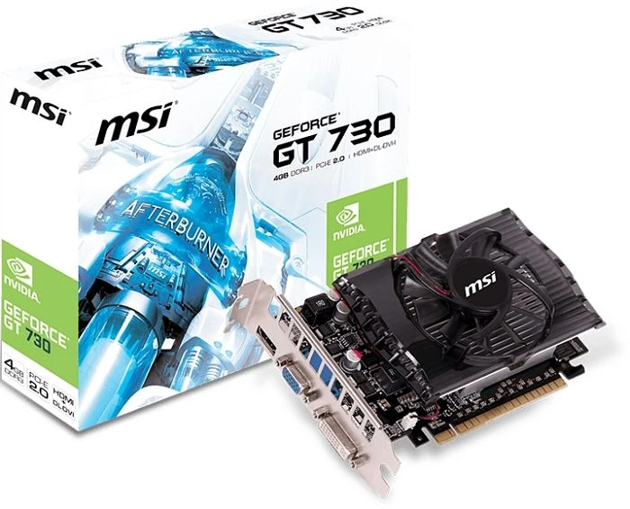 MSI GeForce GT 730, N730-4GD3, 4GB DDR3, VGA, DVI, HDMI