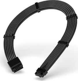 EZDIY-FAB 12VHPWR Kabel, 16-Pin PCIe Verlängerungskabel, 16-Pin PCIe 5.0 12VHPWR Buchse auf 16-Pin PCIe 5.0 12VHPWR Stecker, 16AWG, schwarz, 30cm
