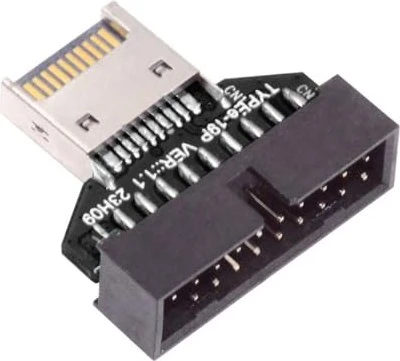 chenyang USB-Header-Adapter, USB 3.1, 10Gb/s, USB 3.1 Header 20-Pin [Buchse] auf USB-Header Key-A [Stecker], USB-Frontpanel Key-A/Typ-E Konverter
