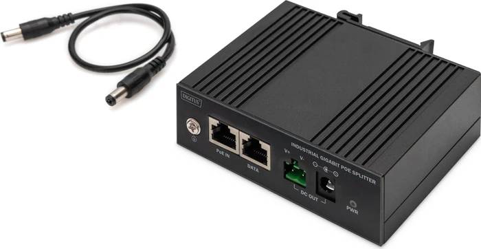 Digitus Industrial Railmount Gigabit PoE-Splitter, 2x RJ-45, PoE++ PD