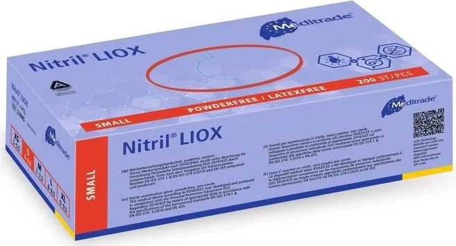 Meditrade Nitril Liox Einweghandschuhe S, 200 Stück (2284S)