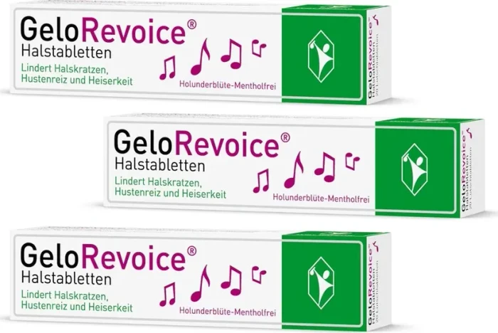 GeloRevoice Halstabletten Holunderblüten-Mentholfrei, 60 Stück