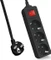 Helos CLASSIC Steckdosenleiste mit Schalter, 3-fach, 1.5m, schwarz Vorschaubild