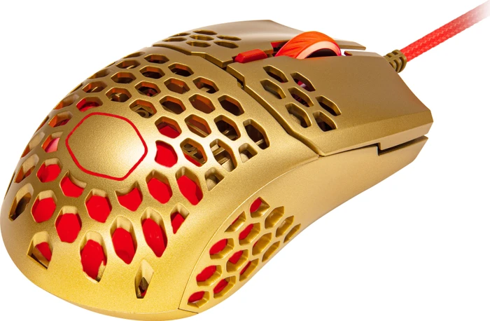 Cooler Master MasterMouse MM711 Golden Red Edition RGB Gaming Maus gold/rot, USB