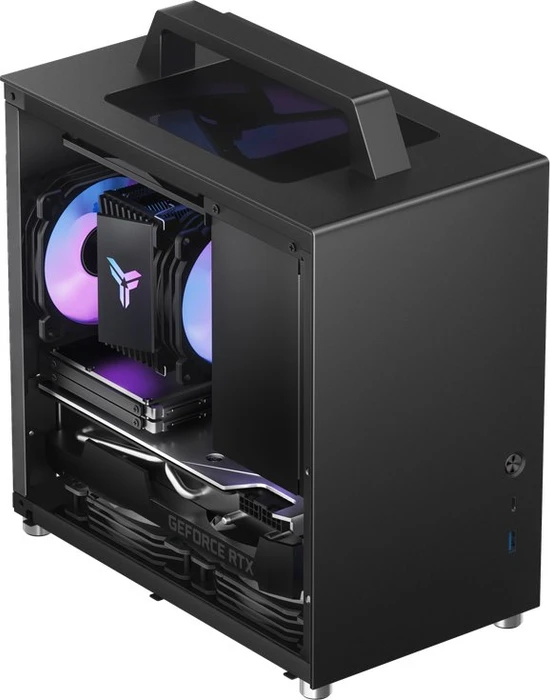 Jonsbo T8 PLUS Black, schwarz, Glasfenster, Mini-ITX