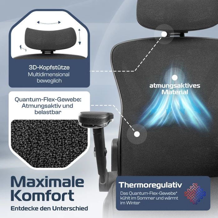 Clouvou PowerSeat Bürostuhl, schwarz