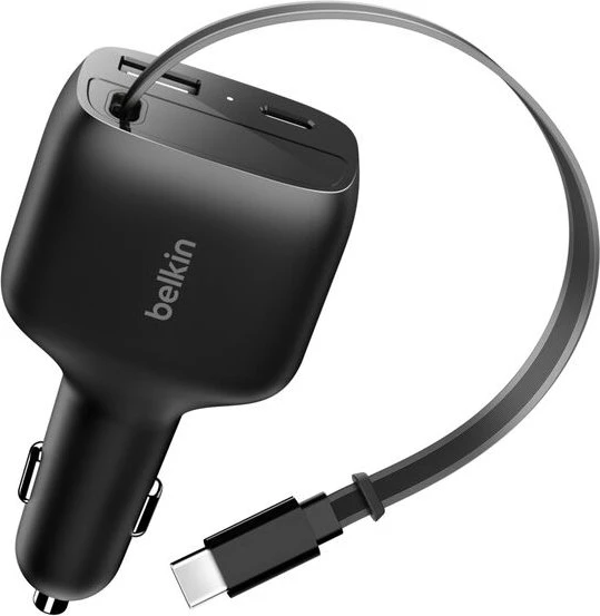 Belkin Kfz-Ladegerät mit einziehbarem Kabel 75W schwarz