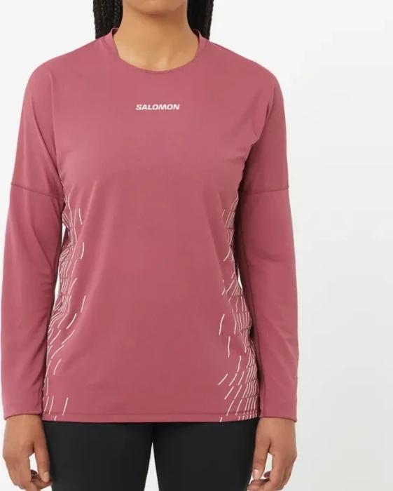 Salomon Sense Aero Graphic Laufshirt langarm nocturne/whisper white (Damen)