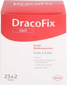 Dr. Ausbüttel DracoFix Peel Mullkompressen steril 8-fach, 5 x 5cm, 50 Stück