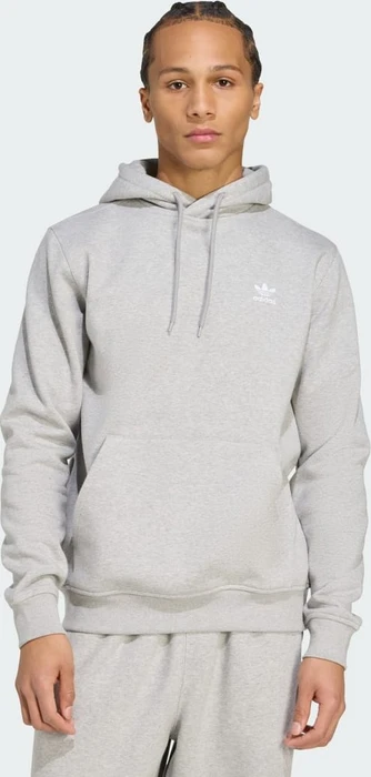 adidas Trefoil Essentials Hoodie medium grey heather/white (Herren)