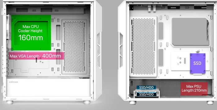 Zalman i3 Neo, weiß, V2, Glasfenster