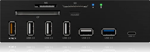 RaidSonic Icy Box IB-867a Multi-Slot-Cardreader, USB 3.0 19-Pin Stecksockel, USB 3.1 20-Pin Key-A Stecksockel [Stecker]