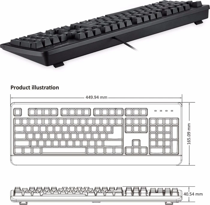 Perixx Periboard-517, schwarz, USB, US