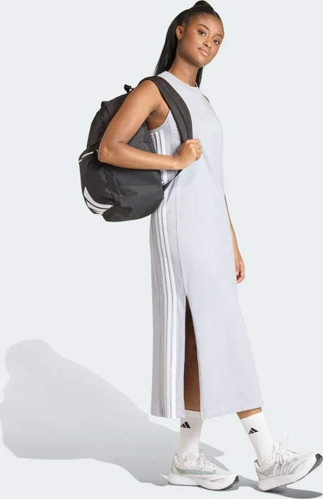 adidas Essentials 3-Streifen Long Racerback Kleid halo silver/white (Damen)