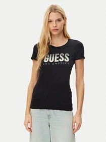 Guess Logo Farbverlauf T-Shirt kurzarm schwarz (Damen)
