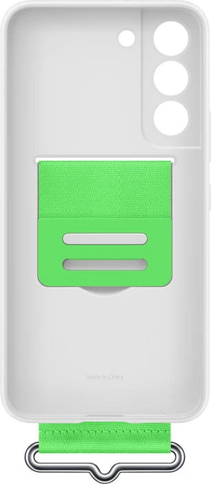 Samsung Silicone Cover with Strap für Galaxy S22 weiß