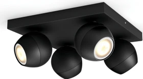 Philips Hue White Ambiance Buckram 4-flammig schwarz