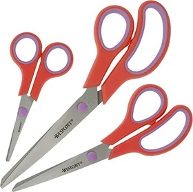 Westcott Easy Grip Universalschere, Rechtshänder, 130mm, rot