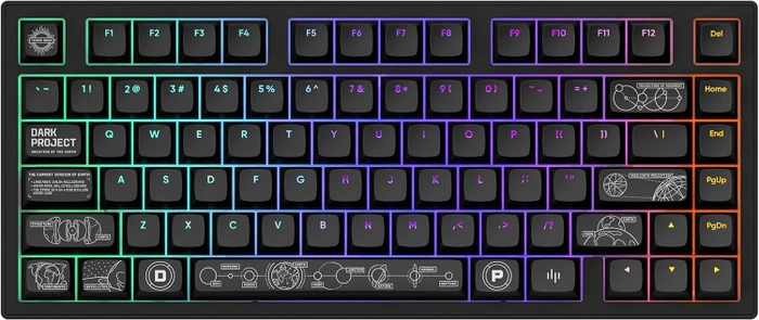 Dark Project ALU81A Terra Nova Wireless Gaming Keyboard, schwarz, LEDs RGB, g3ms Moonstone, USB/Bluetooth, US
