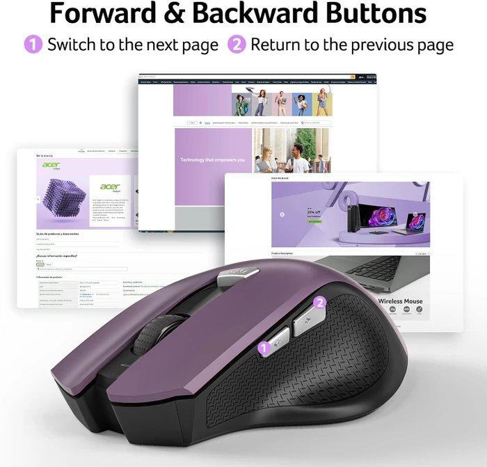 Acer OMR266 2.4GHz Wireless Mouse violett/schwarz, USB