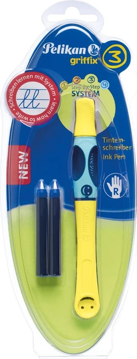 Pelikan griffix 3 Tintenroller (Patrone) sunlight, Rechtshänder, Blister
