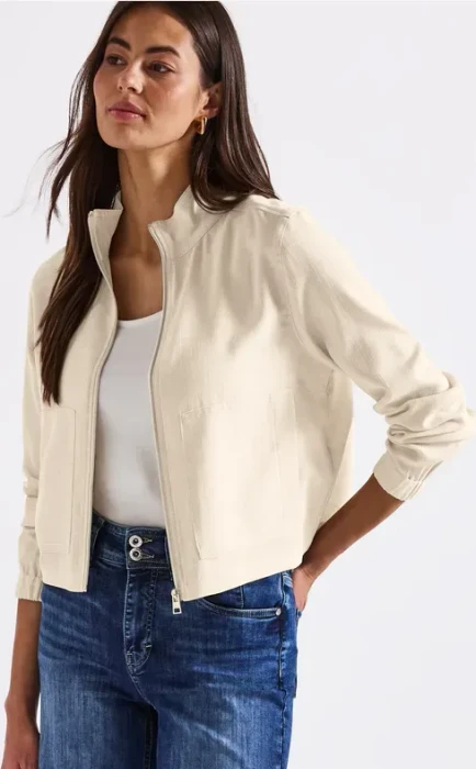 Street One Melange-Look Jacke silkstone white (Damen)