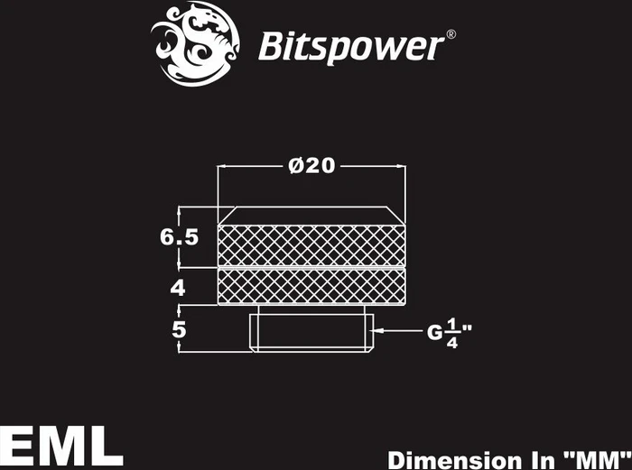 Bitspower Multi-Link Adapter G1/4" auf 12mm, mattschwarz