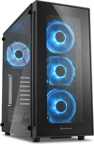 Sharkoon TG5, Glasfenster, Lüfter LED blau