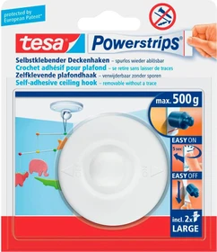 tesa Powerstrips Deckenhaken rund weiß, 1 Stück
