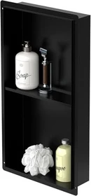 LuxeBath Duschnische 30x60cm 2 Ebenen Unterputz edelstahl schwarz