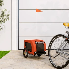 vidaXL Hunde 124x53cm Fahrradanhänger orange