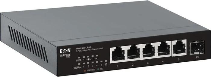 Eaton Tripp Lite Series Desktop 2.5G Switch, 5x RJ-45, 1x SFP+, 70W PoE+